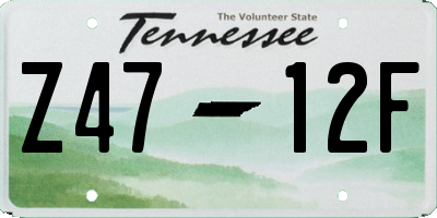TN license plate Z4712F
