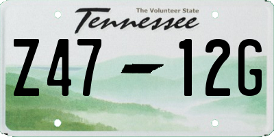 TN license plate Z4712G