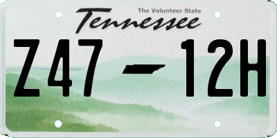 TN license plate Z4712H