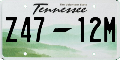 TN license plate Z4712M