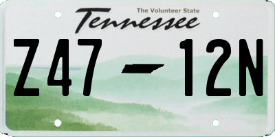 TN license plate Z4712N