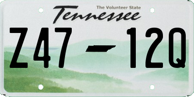 TN license plate Z4712Q