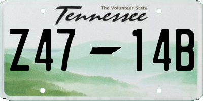 TN license plate Z4714B