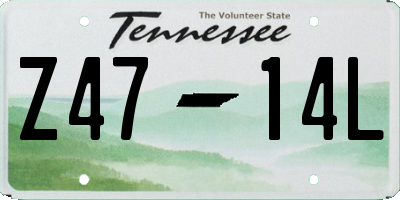TN license plate Z4714L