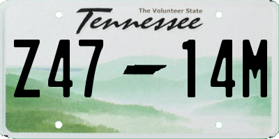 TN license plate Z4714M
