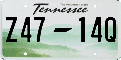 TN license plate Z4714Q