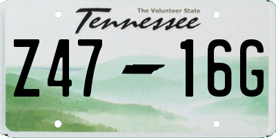 TN license plate Z4716G