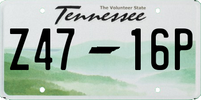 TN license plate Z4716P