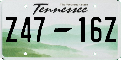 TN license plate Z4716Z