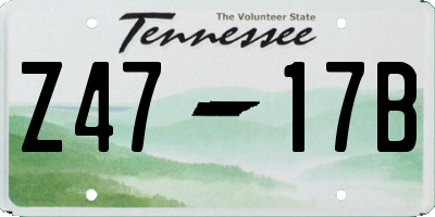 TN license plate Z4717B