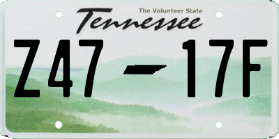 TN license plate Z4717F