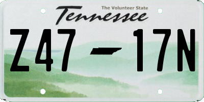 TN license plate Z4717N
