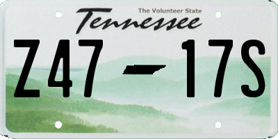 TN license plate Z4717S