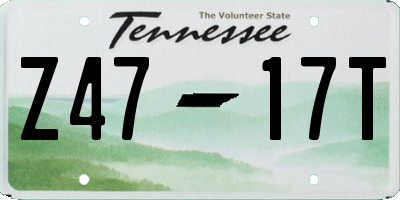 TN license plate Z4717T