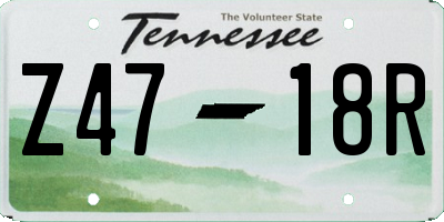 TN license plate Z4718R