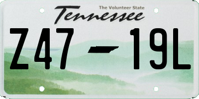 TN license plate Z4719L
