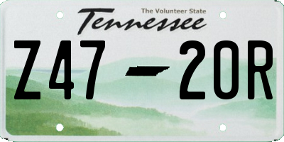 TN license plate Z4720R