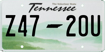 TN license plate Z4720U
