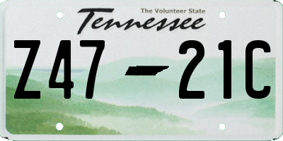 TN license plate Z4721C