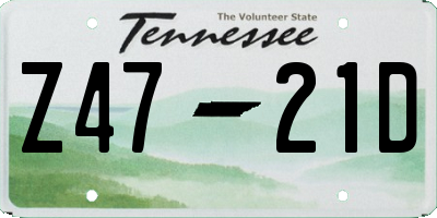 TN license plate Z4721D