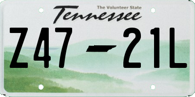 TN license plate Z4721L