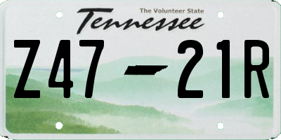 TN license plate Z4721R