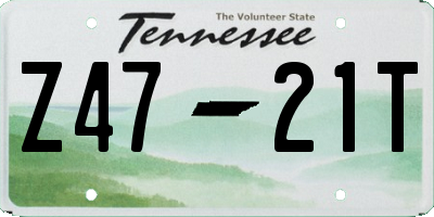 TN license plate Z4721T