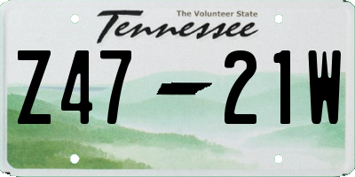 TN license plate Z4721W