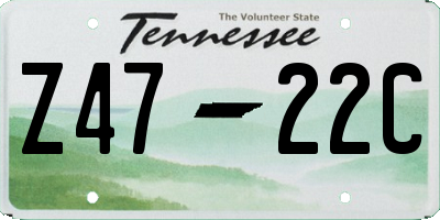TN license plate Z4722C