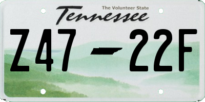 TN license plate Z4722F