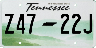 TN license plate Z4722J