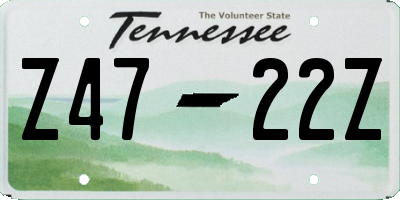 TN license plate Z4722Z