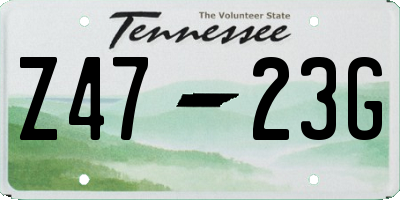 TN license plate Z4723G