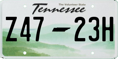TN license plate Z4723H