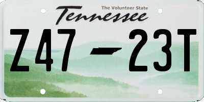 TN license plate Z4723T