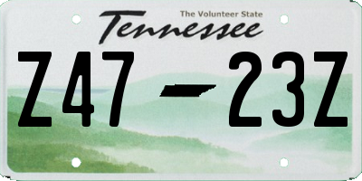 TN license plate Z4723Z
