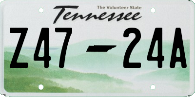 TN license plate Z4724A