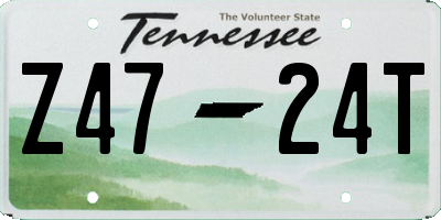 TN license plate Z4724T