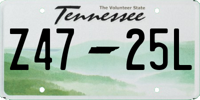 TN license plate Z4725L