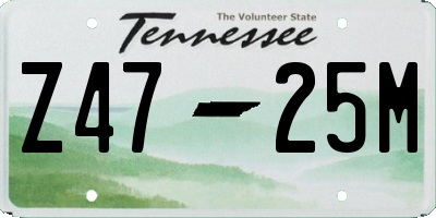 TN license plate Z4725M
