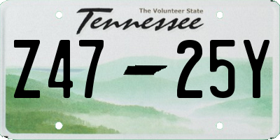 TN license plate Z4725Y