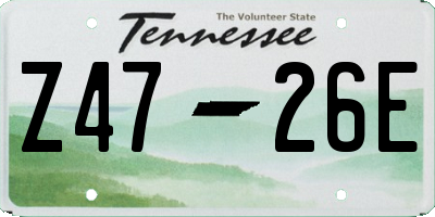 TN license plate Z4726E