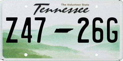 TN license plate Z4726G