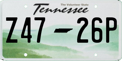TN license plate Z4726P