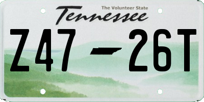 TN license plate Z4726T
