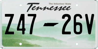 TN license plate Z4726V