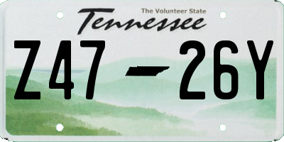 TN license plate Z4726Y