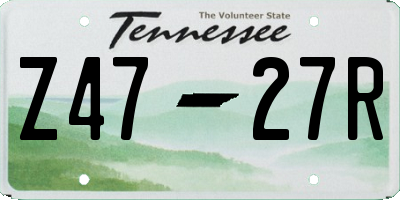 TN license plate Z4727R