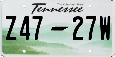 TN license plate Z4727W