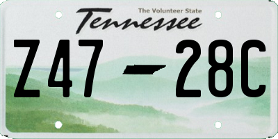 TN license plate Z4728C